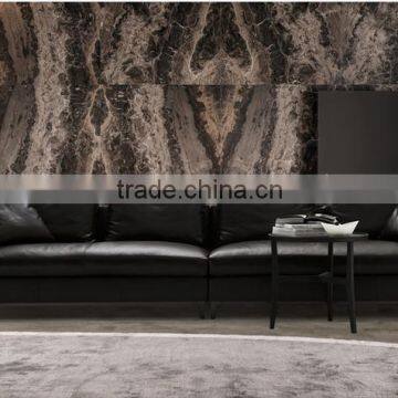 Modern Elegant Leather Sofa Set in Black New Design 2016 photo-3