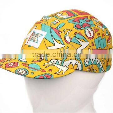 5 Panel Printed Pattern Flat Bill Baby Hat Wholesale photo-1