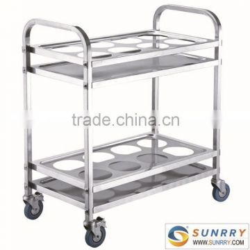 New Style Square Fast Food Vending Carts For Sale With Adjustable Wheels