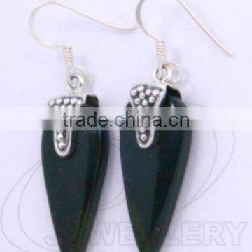 925 Silver earrings sterling silver earrings bloodstone earrings stock earrings