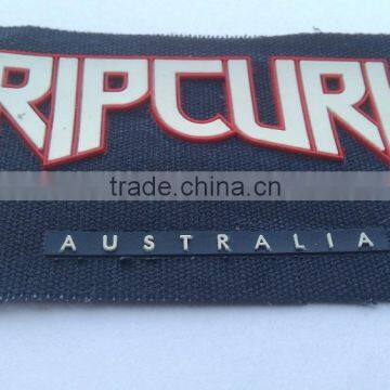 custom new style cotton back rubber label for garment