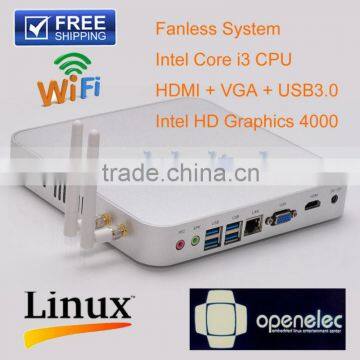 Thin PC Home Computer Mini Desktop With CPU Intel Core i3 3217U Support XBMC Openelec Windows Linux