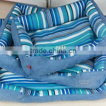 Striped Suede Pet Bed