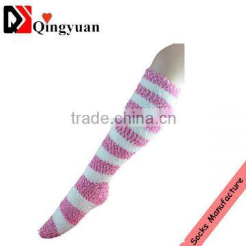 wholesale custom women microfiber polyester warm fuzzy knee high socks