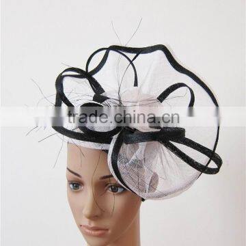 White/black sinamay fascinator/fascinator/fascinator wholesale/party fascinator