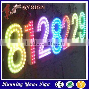 Modern design punching holes exposed led letters and numbers