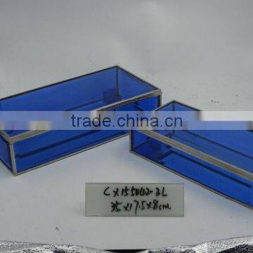 Decorative Glass Box with Transparent Blue Color