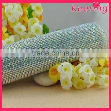 sparkling AB color cheap rhinestone mesh roll trimming for garment decoration WRT-018