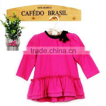 100% cotton pink baby dress baby tops girls skirt