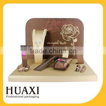 custom order 2016 luxury wooden tabletop fashion jewelry display sets