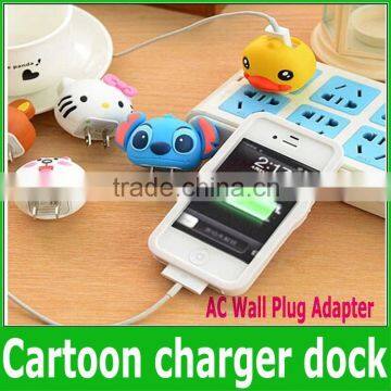 2015 New Fashion Cartoon USB Wall Charger EU US Charging Plug For Samsung iphone Power AC Adapter For Travel 5V 1A Convenient