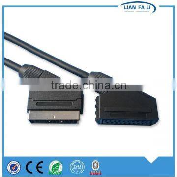 hot sell high speed 21pin to 21 pin male to female scart cable scart to bnc cable