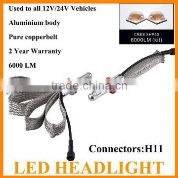 China wholesale auto parts XHP50 H11 6000LM car led headlight