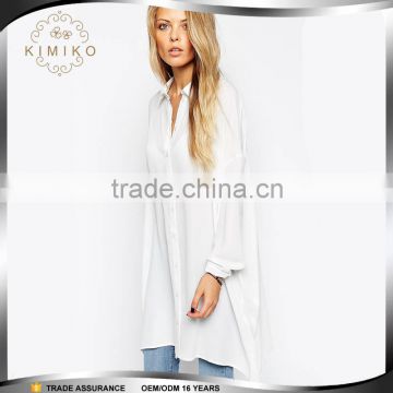 2015 fashion design White lady blouse Shirt