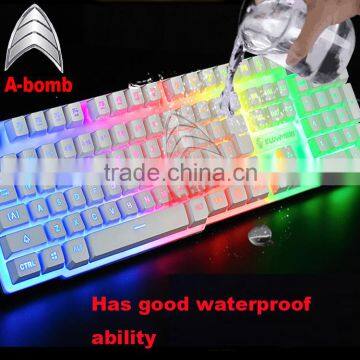 2016 Newest Colorful LED Lighting usb wired mechanical Gaming Keyboard,Mechanical Hand Feeling wired Game Keyboard with Backlit