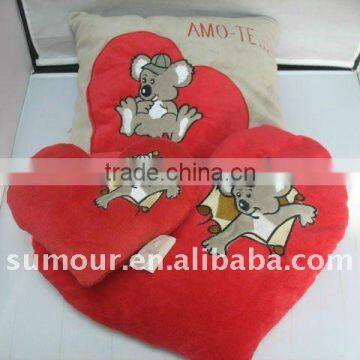 Plush Koala Heart Shape Red Pillow