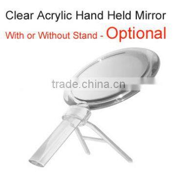 5x clear acrylic hand held mirror