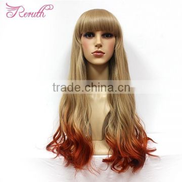 factory cheap natural colorful cheap remy human hair wig with bangs