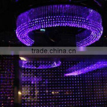 twinkle crystal curtain lighting side glow fiber optic