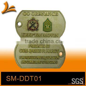 SM-DDT01antique gold army cheap dog tag