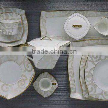 new square shape Middle East Islamic bone china ceramic porcelain plates                        
                                                Quality Choice