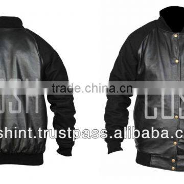 Black leather Track Jackets , leather Suits , Track Suits In Leather , Supplier Of Leather Track Suit