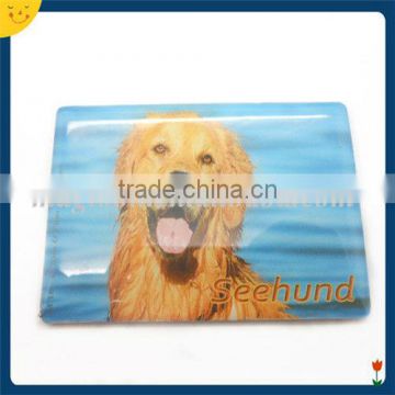 Custom cute dog printing rectangle epoxy fridge magnet