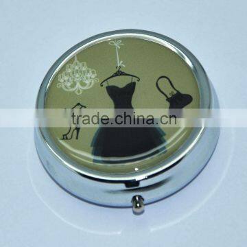 High quality black dress metal mini pill box