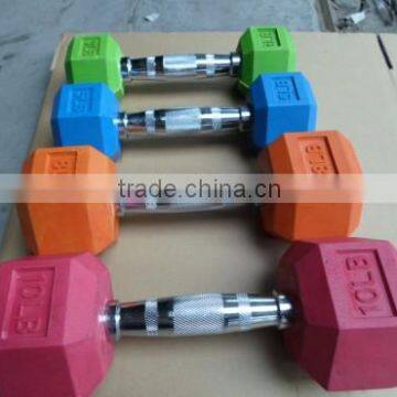 Best Price Wholese Rubber Coated Dumbbell Set for Male and Female Use Bodybuilding Use Popular Color photo-2