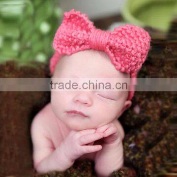 2016 Cute handmade Baby knitted crochet summer headband with bows