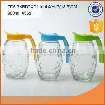 Wholesale hot sale glass pitcher and pot with colored lid