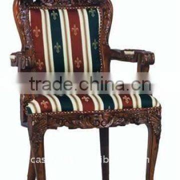 solid wood hand carved church back chair with arms