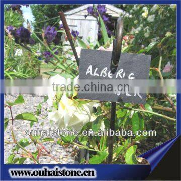 Superb Quality Natural Black Stone Flower Label Slate Plant Marker photo-2