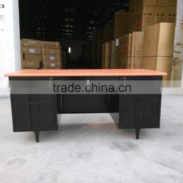 Luoyang MDF Top Metal Frame L-shape Light Grey Steel Office Table photo-3