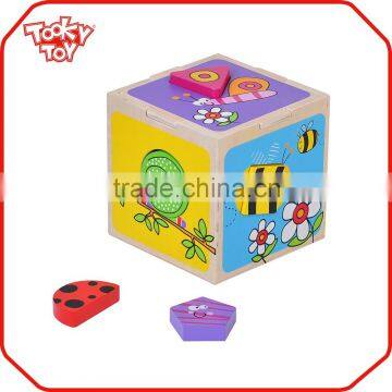 EN71 Learning Small Kids Marine Wood Play Cube Box
