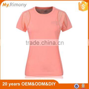 Factory Wholesale Bamboo Fiber Running Fitness Sports Dry Fit Breathable Lady Short Sleeve T Shirt