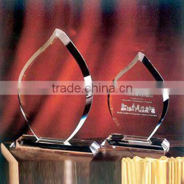 Novelty Design Crystal Plaque Award with Clear Base for Business Gift