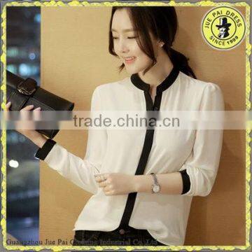 2016 Summer Korean workers white chiffon shirt female long-sleeved shirt