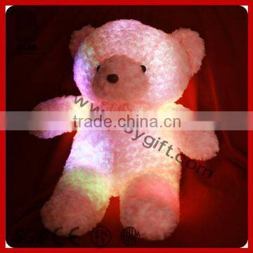Best Selling 2014 Plush Bear with Light Rose Pattern Soft Stuffed Plush Animal Valentine Day Gift Plush Toy