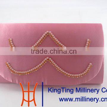 Pink Color With Broach Ladies Handbags and Church Hats photo-2
