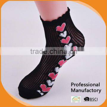 lady jaquard Rumi Socks with pointelle pattern/Fashion colorful cotton women socks