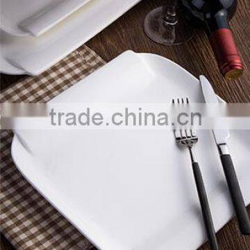 Porcelain white square salad dish plate for home and restaurant