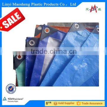 PE tarpaulin with pp rope and aluminum eyelet