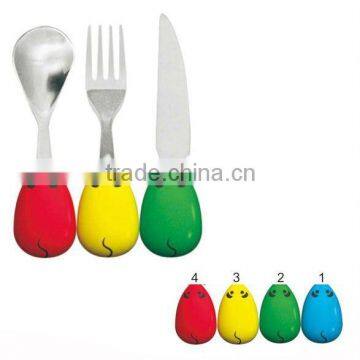 egg handle stainless steel children cutlery set