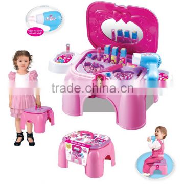 Multifunction Portable Dresser Set Beauty Set Real Action play set with wind can to be a chair for collection