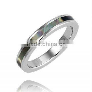 316L stainless steel three finger ring with Black IP