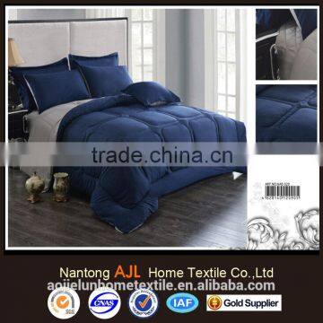 100% microfiber Saudi Arabia market winter quilting bed sheets blue and gray comforter sets
