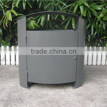 Strong 125L capacity garden trash bin garbage trash bin metal outdoor trash bin