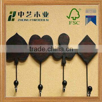 2016 Wooden Coat Hat Hanger Wall Hook for Hanging Clothes With Wall Mounted Structure