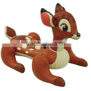 children inflatable sika deer ride on float water toys for fun,plastic animal ride on